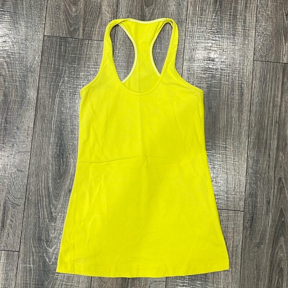 Lululemon Cool Racerback lemon yellow tank size 6